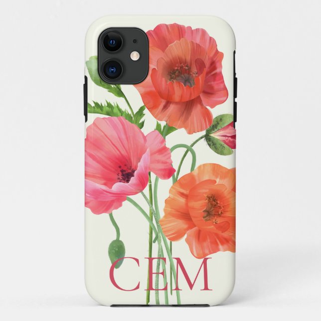 Para iPhone 11 Capa de telefone de Poppies bonito (Verso)