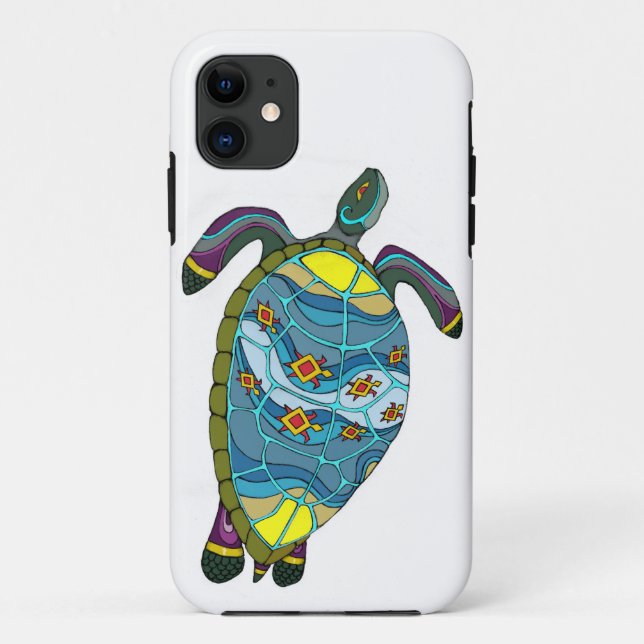 Para iPhone 11 Capa de telefone de tartaruga marinha (Verso)