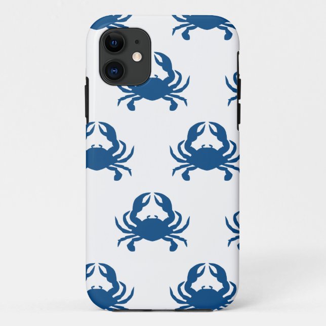 Para iPhone 11 Capa de telefone do caranguejo azul (Verso)