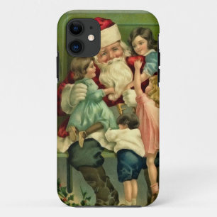Para iPhone 11 Capa de telefone do papai noel e das crianças do