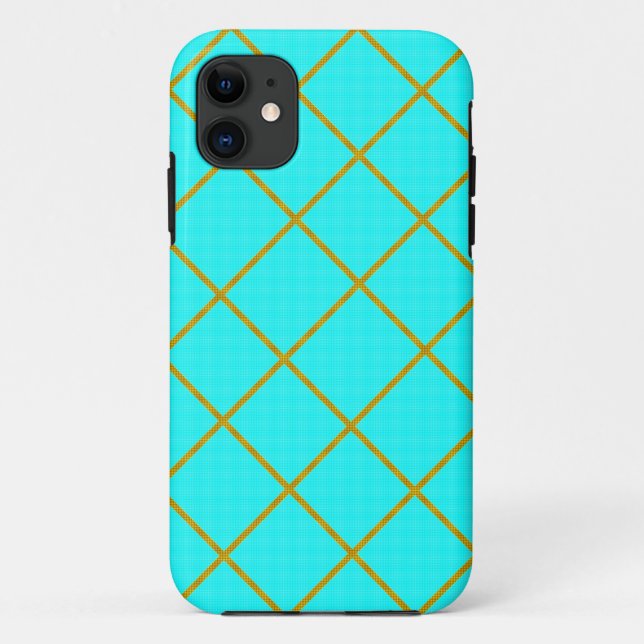 Para iPhone 11 Capa de telefone Dourada e turquesa (Verso)