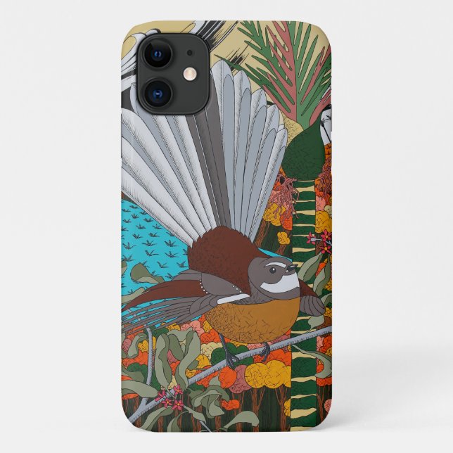 Para iPhone 11 Capa de telefone Fantail da Nova Zelândia (Verso)