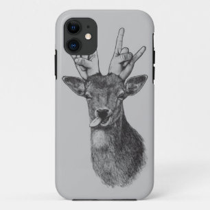 Para iPhone 11 Capa de telefone Ilustrada Deer Punk