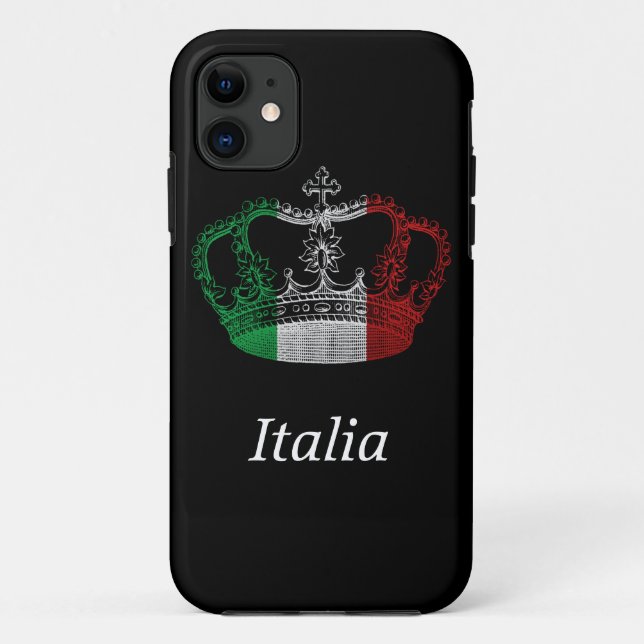 Para iPhone 11 Capa de telefone italiana da bandeira da coroa (Verso)