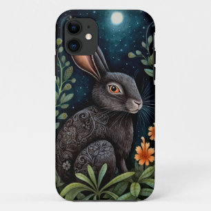Para iPhone 11 Capa de telefone Midnight Hare