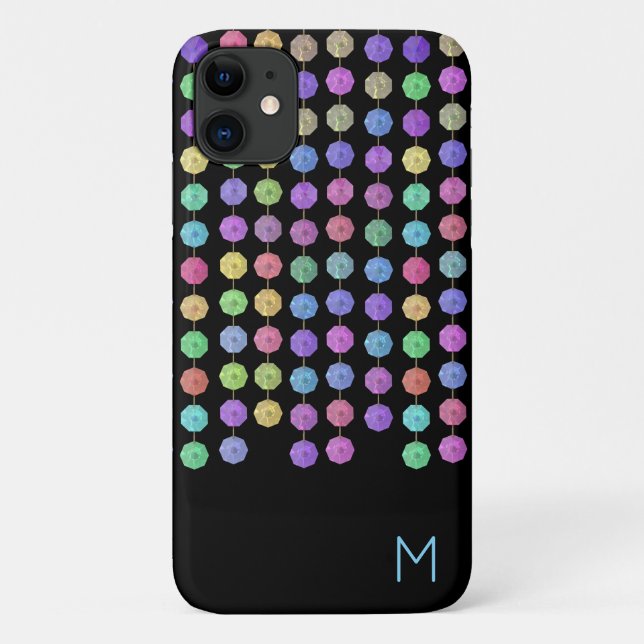 Para iPhone 11 Capa de telefone Monograma do Rainbow Crystal (Verso)