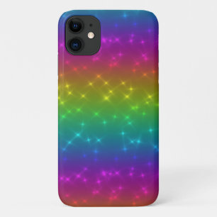Para iPhone 11 Capa de telefone móvel brilhante Rainbow Sparkles