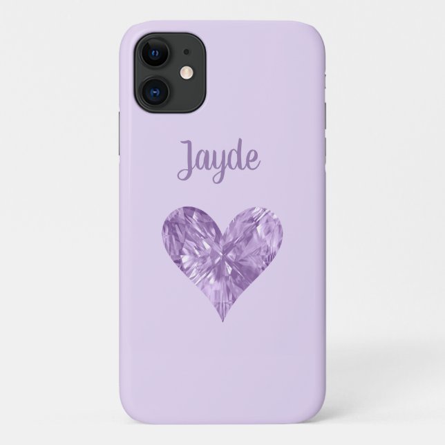 Para iPhone 11 Capa de telefone móvel de cristal roxo (Verso)
