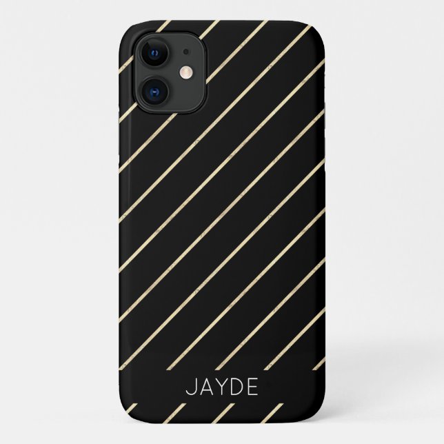 Para iPhone 11 Capa de telefone Móvel Personalizada com Folhas Ou (Verso)