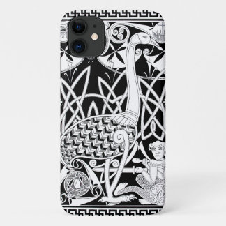 Para iPhone 11 Capa de telefone Negra e Branca de Moa Celta