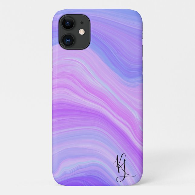 Para iPhone 11 Capa de telefone Personalizada Agate Marbled (Verso)