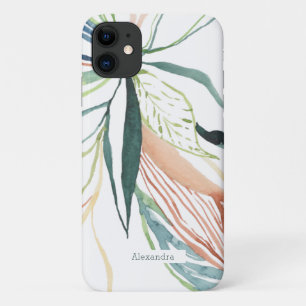 Para iPhone 11 Capa de telefone personalizada com aquarela botâni