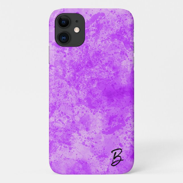 Para iPhone 11 Capa de telefone Personalizada Mess Tinta Roxa (Verso)