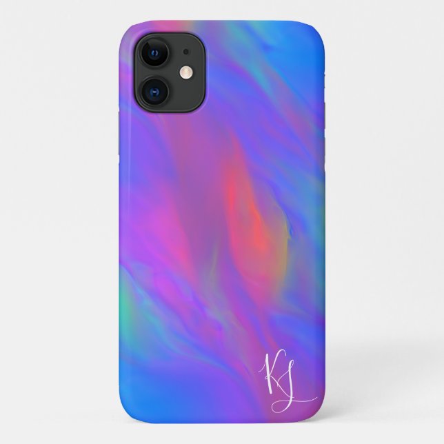Para iPhone 11 Capa de telefone Personalizada Neon Flow (Verso)