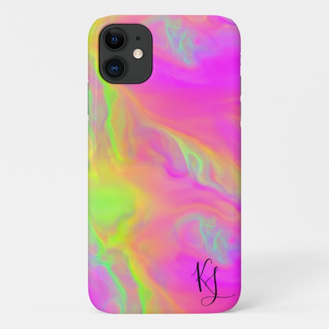 Para iPhone 11 Capa de telefone Personalizada Neon Flow (Verso)