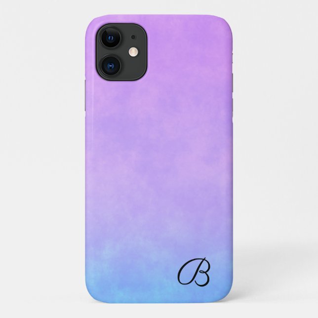Para iPhone 11 Capa de telefone Púrpura e Azul Personalizada (Verso)