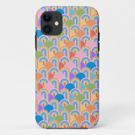 Para iPhone 11 Capa de telefone Rainbow Clamshell