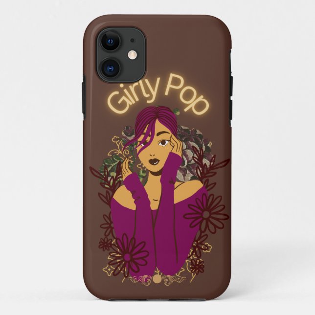 Para iPhone 11 Capa de Telefone Roxa Pop Feminina  (Verso)