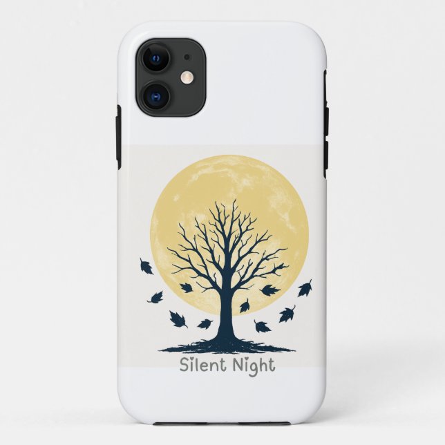 Para iPhone 11 Capa de telefone Silent Night Moon Tree (Verso)