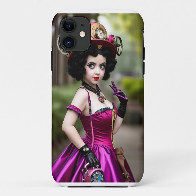 Para iPhone 11 Capa de telefone Steampunk Betty Boop (Verso)