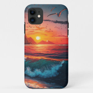 PARA iPhone 11 CAPA DE TELEFONE SUNSET ISLAND