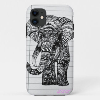 Para iPhone 11 Capa de telefone tirada mão do elefante