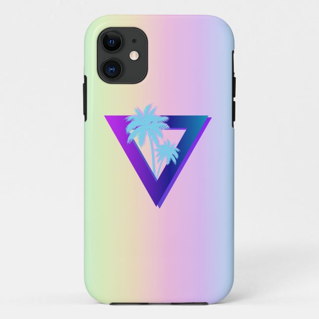 PARA iPhone 11 CAPA DE TELEFONE TRIÂNGULO PALMEIRAS RETROWAVE SYN (Verso)