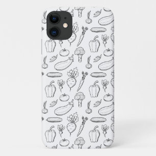 Para iPhone 11 capa de telefone vegetariana - tema de rabiscos