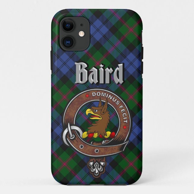 Para iPhone 11 Crachá Baird Clan e Capa de telefone Tartan (Verso)