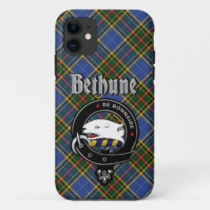 Para iPhone 11 Crachá Bethune Clan e Capa de telefone Tartan