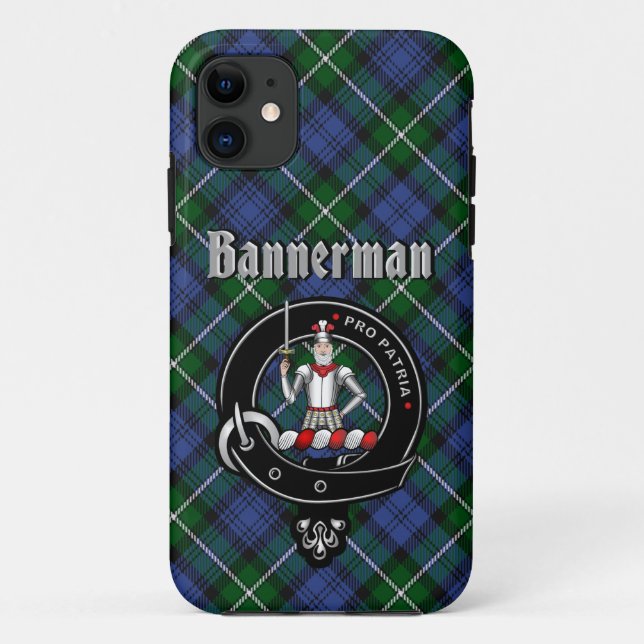 Para iPhone 11 Crachá Clan Bannerman e Capa de telefone Tartan (Verso)