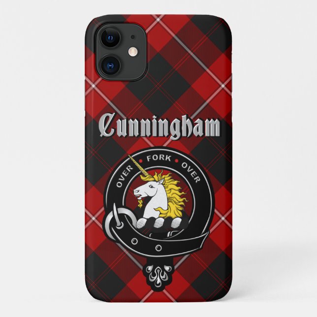 Para iPhone 11 Cunningham Clan Crachá & Capa de telefone Tartan (Verso)