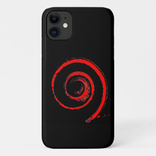 Para iPhone 11 Eu Capa de telefone com Espiral Vermelho