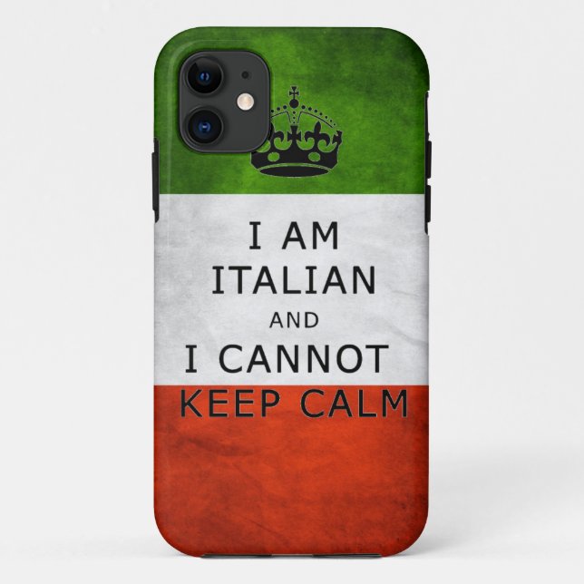 Para iPhone 11 eu sou italiano e não posso manter a calma capa de (Verso)