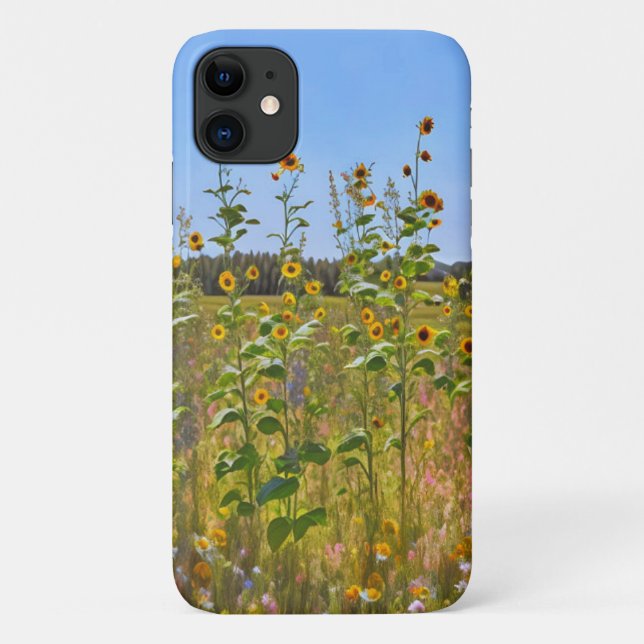 Para iPhone 11 Fazendas do Sol Estilo Flor Capa de telefone Arte (Verso)