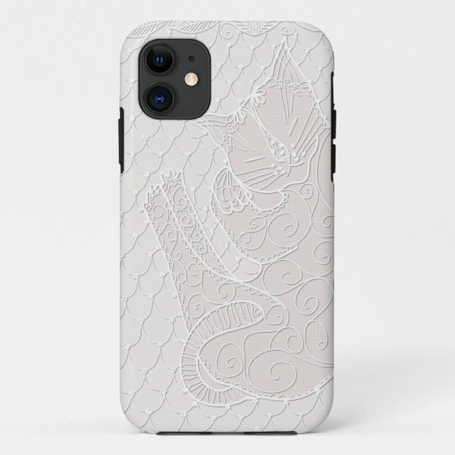Para iPhone 11 Gato dormindo Doido (aveia) com rendas na capa de  (Verso)