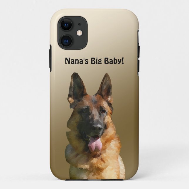 Para iPhone 11 Grande Capa de telefone de German shepherd de Nana (Verso)