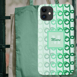 Para iPhone 11 Linhas de Loopy - Capa de telefone de Ombro Verde