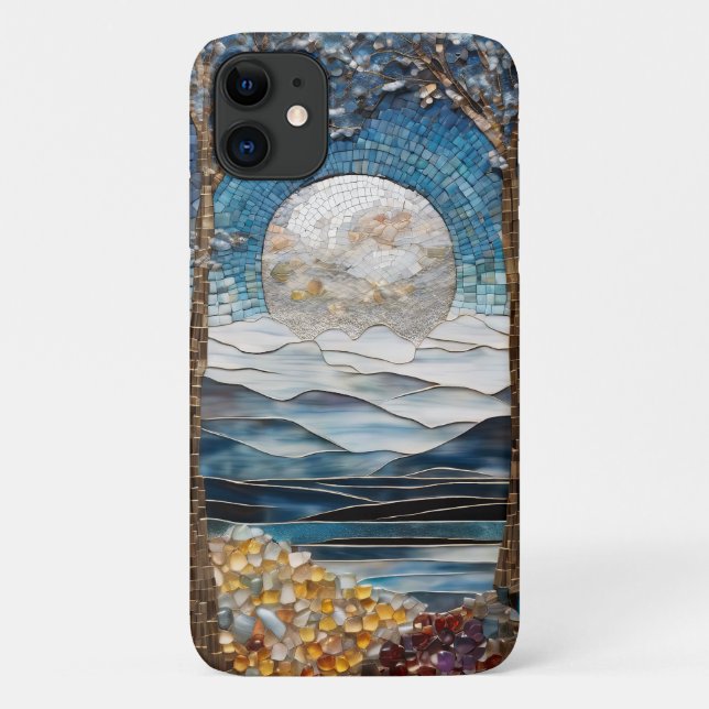 Para iPhone 11 Mosaico Shores: Capa de telefone de tapeçaria de v (Verso)