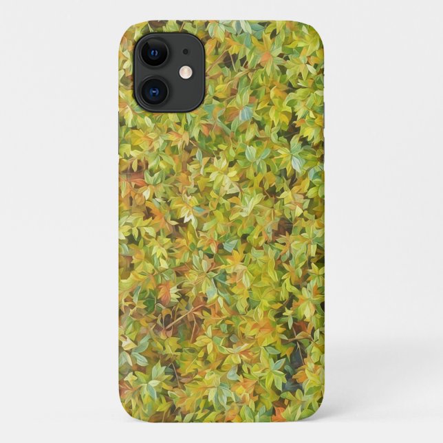 Para iPhone 11 Natureza Deixa Capa de telefone Verde de Arte Folh (Verso)