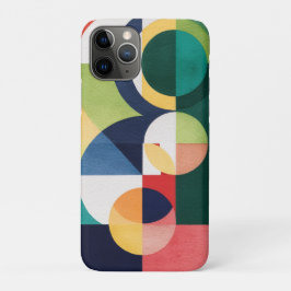 Para iPhone 11 Pro Bauhaus Watercolor - Capa de telefone Verde Geomét