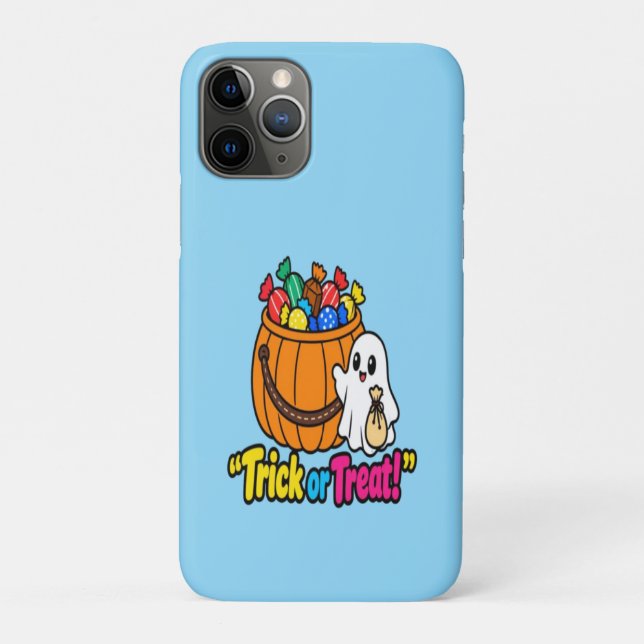 Para iPhone 11 Pro Capa de telefone com padrão de Halloween de fantas (Verso)