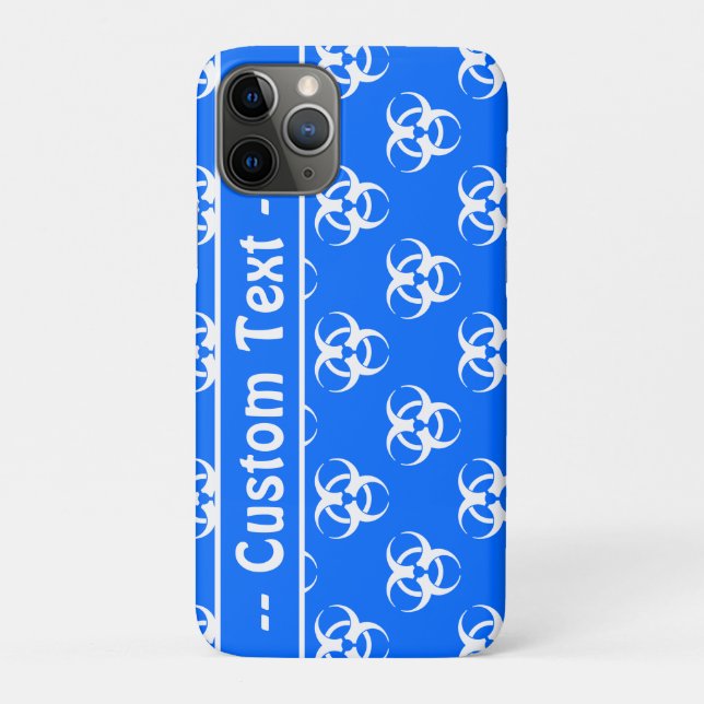 Para iPhone 11 Pro Capa de telefone de Símbolo de Risco Azul com Text (Verso)