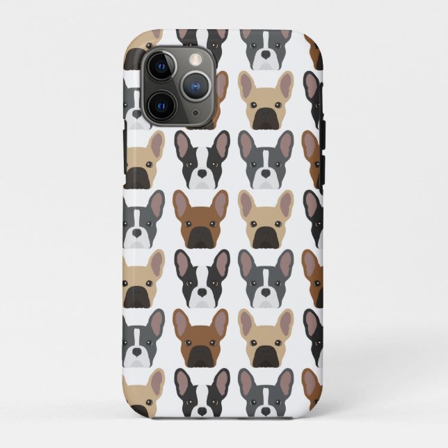Para iPhone 11 Pro Capa de telefone Padrão do Bulldog Francês (Verso)