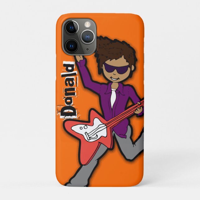 Para iPhone 11 Pro "Eu sou um Rockstar", capa de ipod laranja, nome d (Verso)