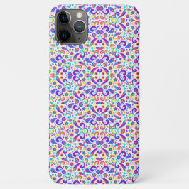 Para iPhone 11 Pro Max Capa de telefone colorida com um floral intrincado