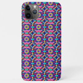 Para iPhone 11 Pro Max Capa de telefone colorida com um padrão geométrico