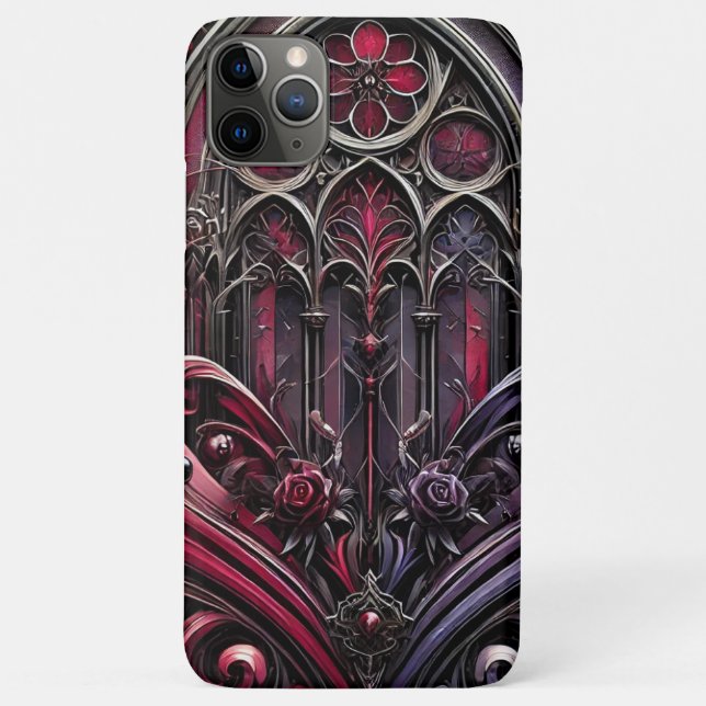 Para iPhone 11 Pro Max Capa de telefone Rosa da Catedral Gótica (Verso)