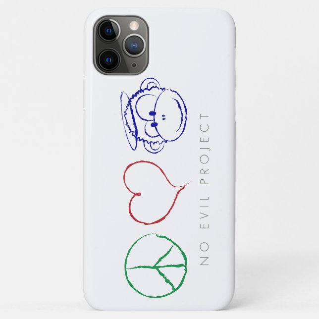 Para iPhone 11 Pro Max Paz, Amor, Capa de telefone de Macacos - Câmera Gr (Verso)