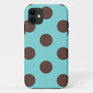 Para iPhone 11 Qualquer Bolinhas Capa de telefone azul e marrom
